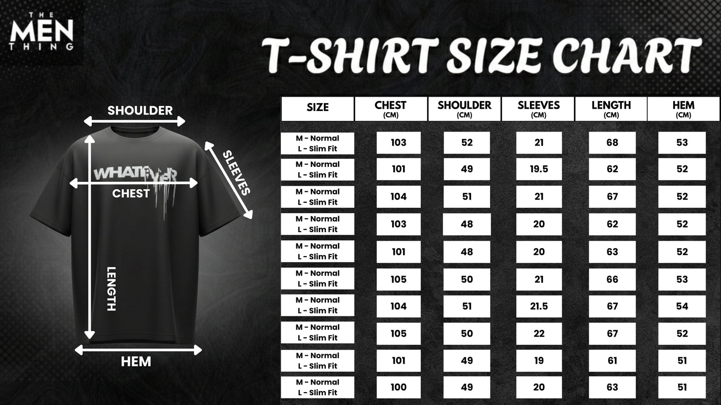 WHATEVER Oversized T-Shirt - Black - THE MEN THING