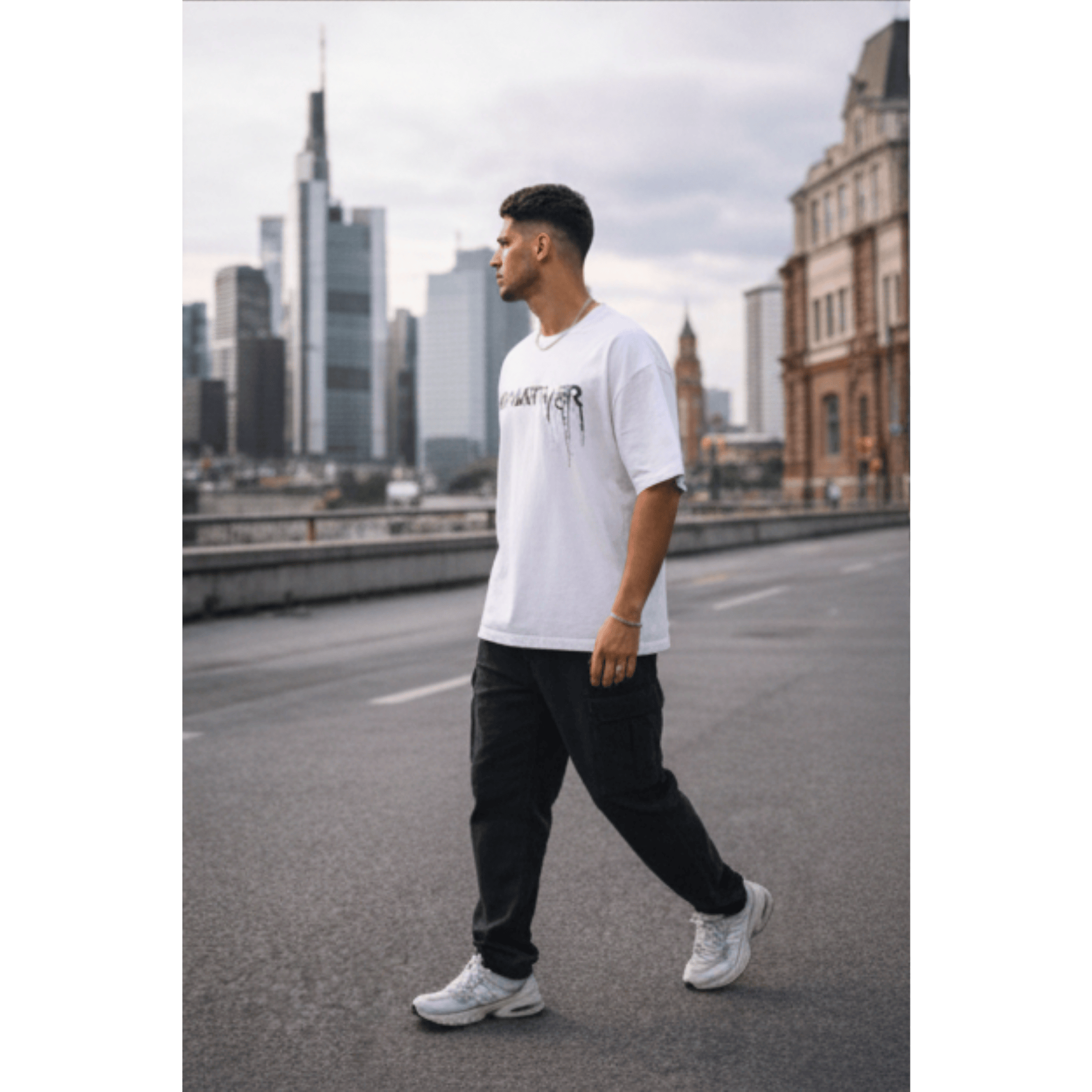 WHATEVER Oversized T-Shirt - White - THE MEN THING