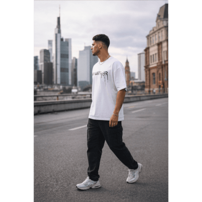 WHATEVER Oversized T-Shirt - White - THE MEN THING