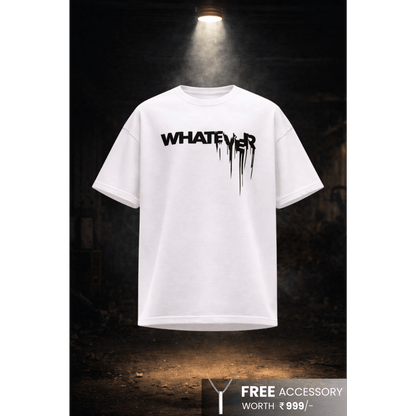 WHATEVER Oversized T-Shirt - White - THE MEN THING