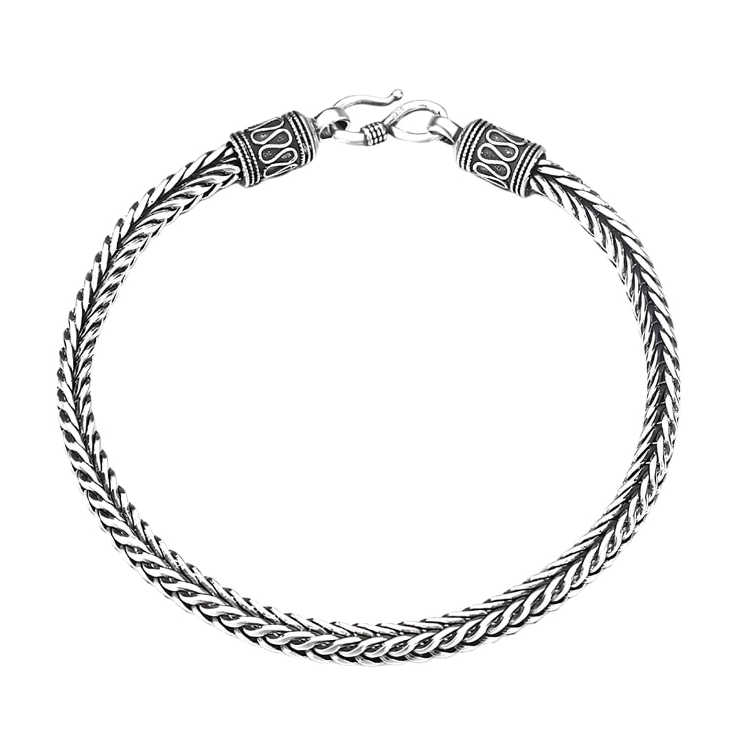 WHEAT LINK - 5mm Titanium Steel Bracelet with S-Hook for Men & Boy 9 inch — Steel Bracelets for Men | THE MEN THING