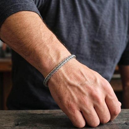 WHEAT LINK - 5mm Titanium Steel Bracelet with S-Hook for Men & Boy 9 inch — Steel Bracelets for Men | THE MEN THING