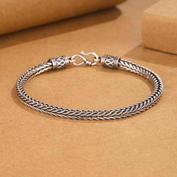 WHEAT LINK - 5mm Titanium Steel Bracelet with S-Hook for Men & Boy 9 inch