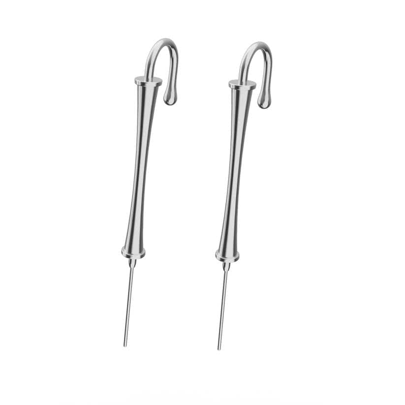 WHIMSY - Pure Titanium Steel Ear Crawler Hook Pin Cuff Earrings for Men & Boys (2 Pcs) - THE MEN THING