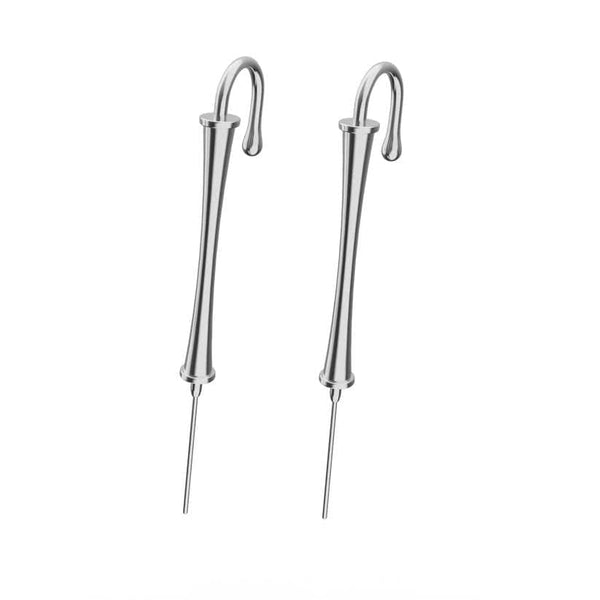 WHIMSY - Pure Titanium Steel Ear Crawler Hook Pin Cuff Earrings for Men & Boys (2 Pcs)
