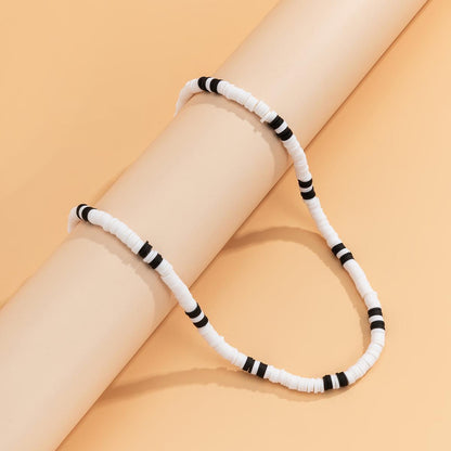 WHITE EARTHY APPEAL - Beaded Necklace - Black & White Beaded Necklace for Men & Boys (20 inch with adjustable cable chain) - THE MEN THING