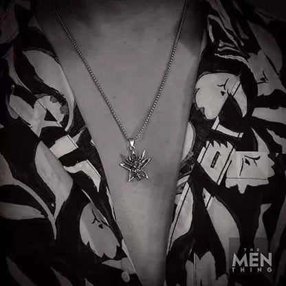 WILD HUNT - Alloy Pendant with Stainless Steel  24inch Round Box Chain with Red Stone, European trending Style for Men & Boys - THE MEN THING