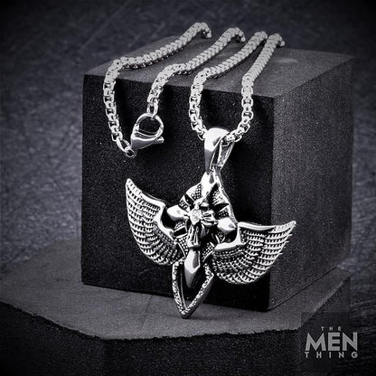 WING CONTROL - Pure Titanium Steel Pendant with 24inch Round Box Chain for Men & Boys - THE MEN THING