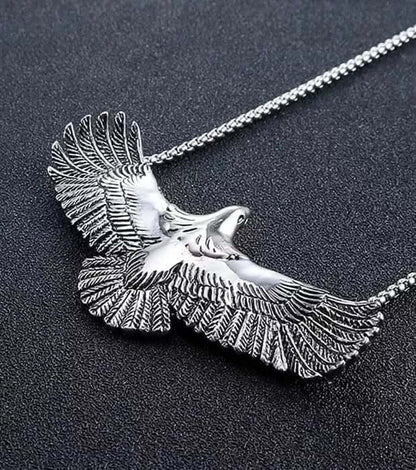 WINGSPAN -  Alloy Pendant with Pure Stainless Steel 24inch Chain for Men, European trending Style - Round Box Chain - THE MEN THING