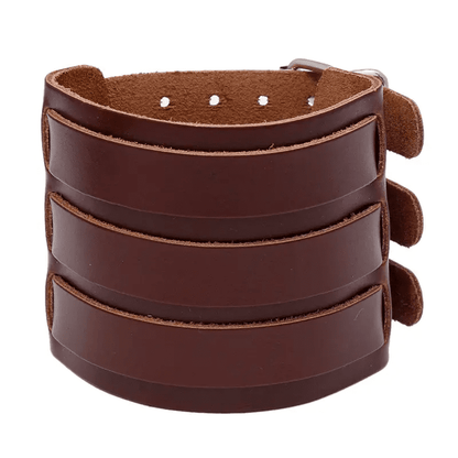 WRAITHBINDER BROWN - Genuine Braided Leather Bracelet Set for Men & Boys (8inch) - THE MEN THING