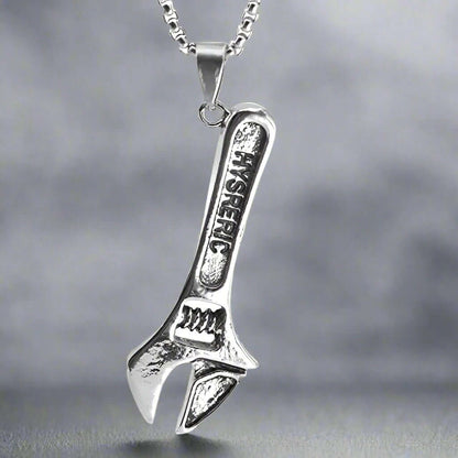 WRENCH - Alloy Pendant with Pure Stainless Steel 24inch Round Box Chain, European trending Style for Men & Boys — SS Pendant/ Necklace for Men | THE MEN THING