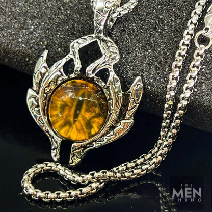 YELLOW EYE PROTECT -  Alloy Pendant with Stainless Steel 24inch Round Box Chain, European trending Style for Men & Boy - THE MEN THING