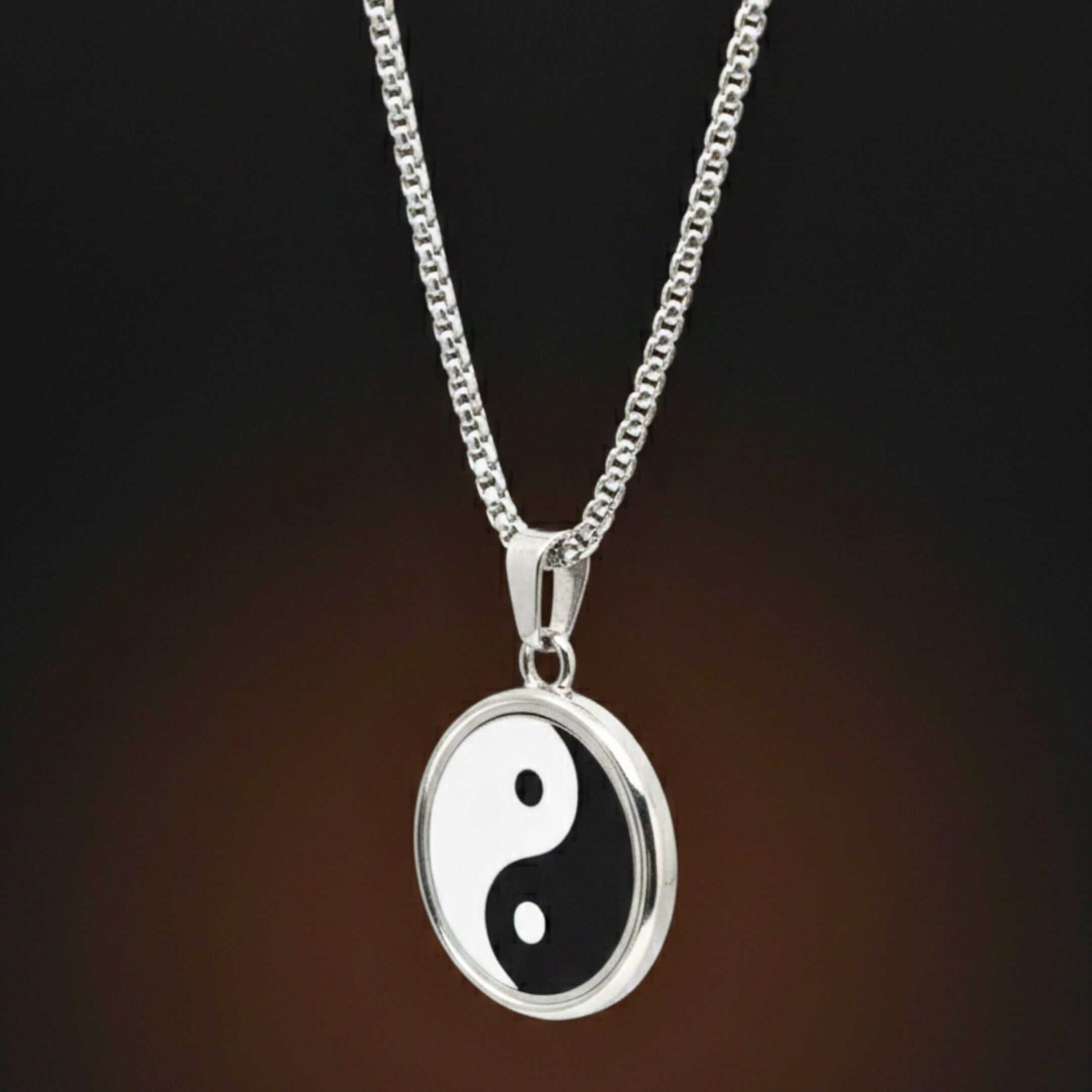 ZEN CIRCLE YIN YANG - 16mm Pure Titanium Steel Pendant with 27inch Round Box 4mm Chain for Men & Boys — SS Pendant/ Necklace for Men | THE MEN THING