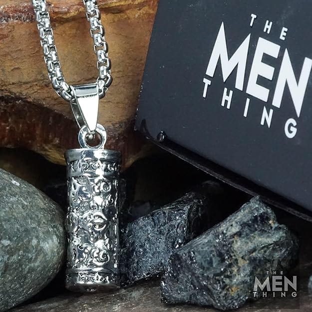 ZEN-CYLINDER - Alloy Pendant with Pure Stainless Steel 24inch Round Box Chain, European trending Style for Men & Boys - THE MEN THING