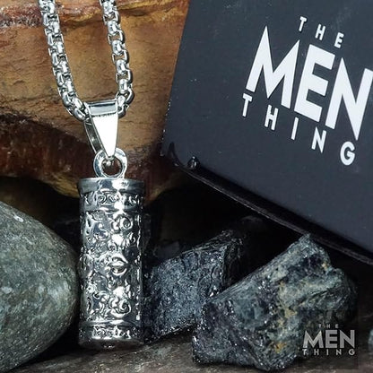 ZEN-CYLINDER - Alloy Pendant with Pure Stainless Steel 24inch Round Box Chain, European trending Style for Men & Boys - THE MEN THING