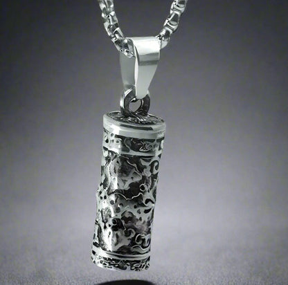ZEN-CYLINDER - Alloy Pendant with Pure Stainless Steel 24inch Round Box Chain, European trending Style for Men & Boys - THE MEN THING