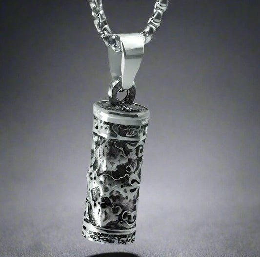 ZEN-CYLINDER - Alloy Pendant with Pure Stainless Steel 24inch Round Box Chain, European trending Style for Men & Boys - THE MEN THING