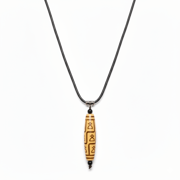 ZEN GUARDIAN – 3-Inch Natural Crystal Pendant with 28-Inch Leather Rope for Men & Boys