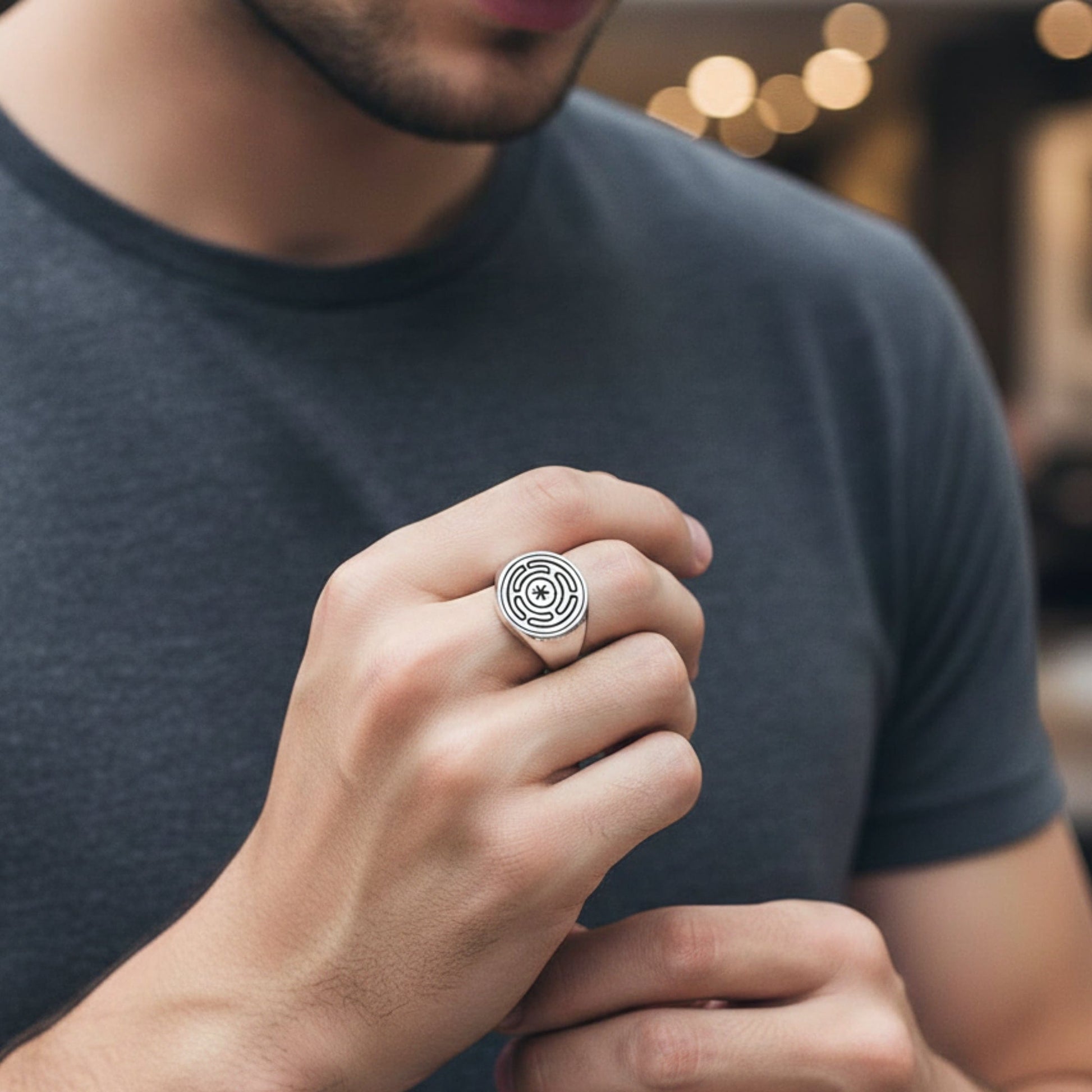 ZENTRIX RING - Pure Stainless Steel Men’s Steel-Plated Ring – Statement Luxury Jewelry (Size : 21) — Rings for Men | THE MEN THING