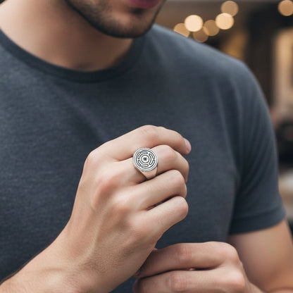 ZENTRIX RING - Pure Stainless Steel Men’s Steel-Plated Ring – Statement Luxury Jewelry (Size : 21) — Rings for Men | THE MEN THING