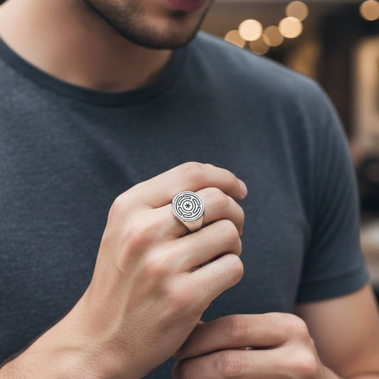 ZENTRIX RING - Pure Stainless Steel Men’s Steel-Plated Ring – Statement Luxury Jewelry (Size : 21) - THE MEN THING