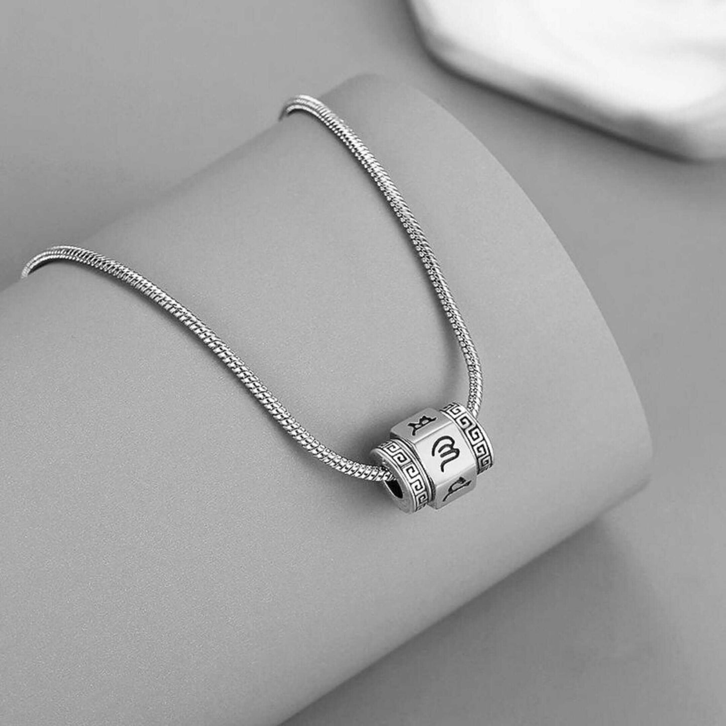 ZODIAC ROTATING - 11mm Pure Titanium Steel Pendant with 19inch Snake 3mm Chain for Men & Boys — SS Pendant/ Necklace for Men | THE MEN THING