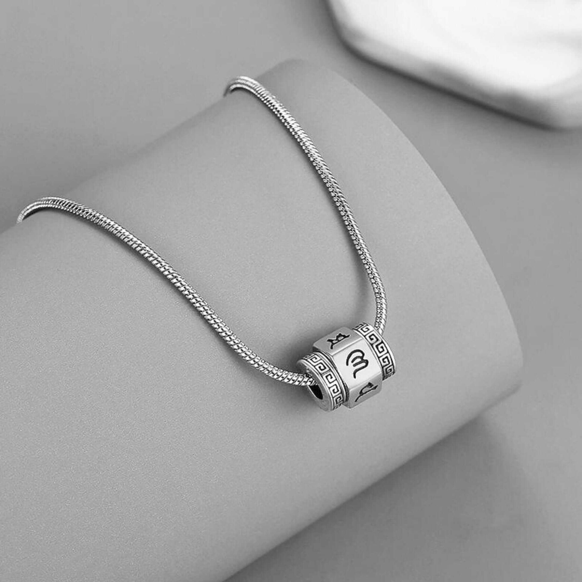 ZODIAC ROTATING - 11mm Pure Titanium Steel Pendant with 19inch Snake 3mm Chain for Men & Boys — SS Pendant/ Necklace for Men | THE MEN THING