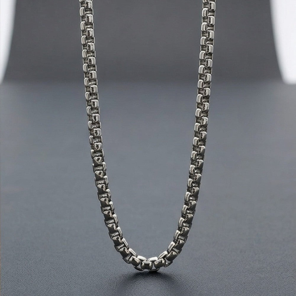 ZORO - 6mm Stainless Steel 24inch Round box Chain for Men, European trending Style for Men & Boy - THE MEN THING