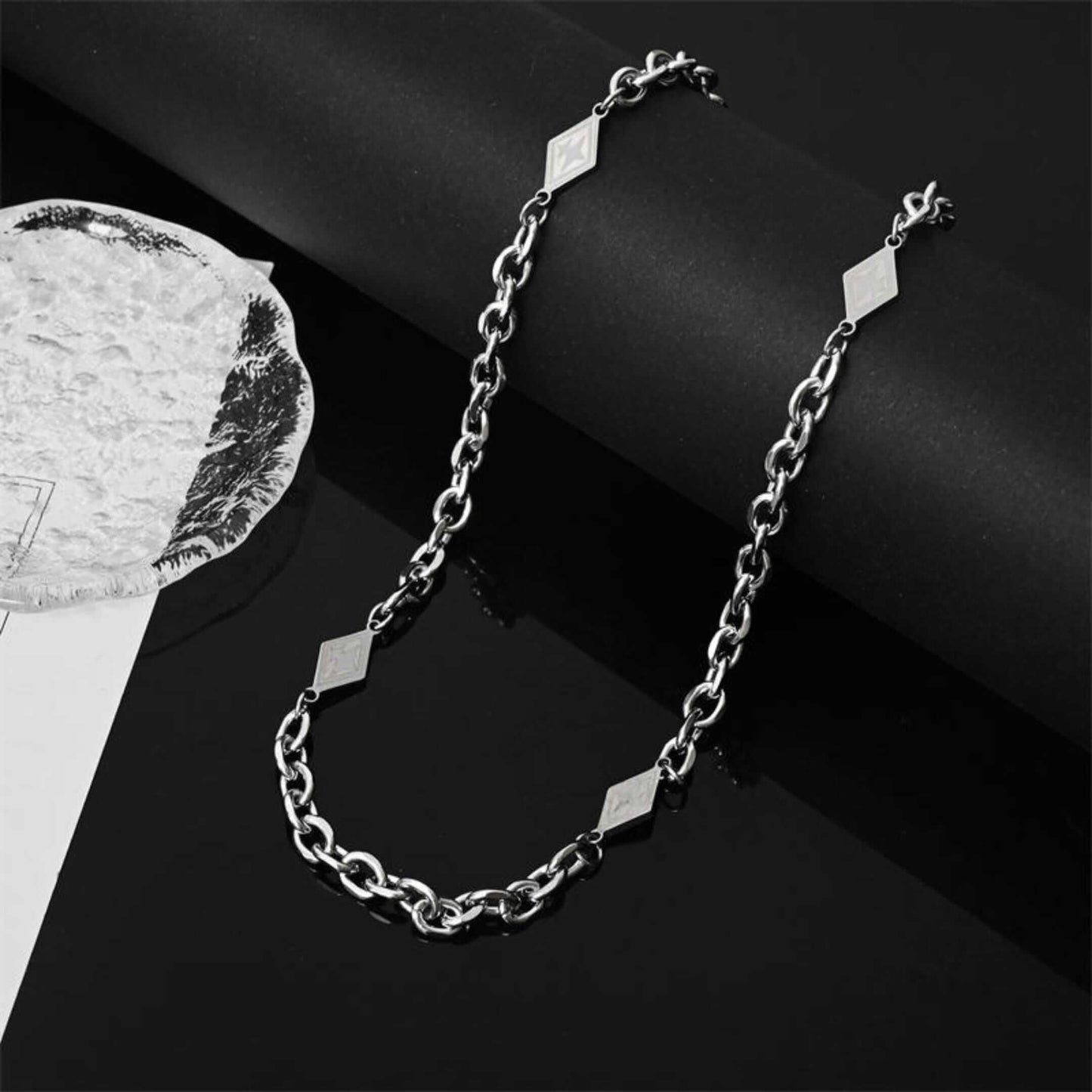 ZORVEX - 10mm Titanium Steel Pendant with 21 to 23inch Adjustable Chain for Men & Boys - THE MEN THING