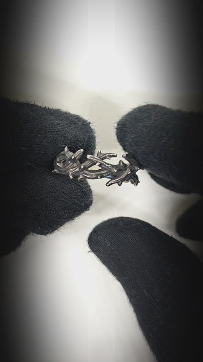 SHADOW THORN CROWN - Pure Stainless Steel Men’s Steel - Plated Ring (Size : 23)