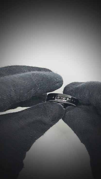 DARK CREST - Pure Stainless Steel Men’s Black-Plated Ring (Size : 17-22-27)