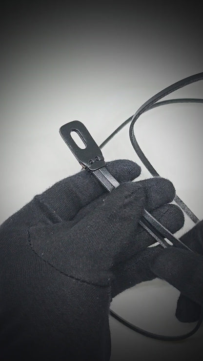 NOIR ANCHOR WRAP - 9mm Black Genuine Leather Adjustable Bracelet for Men & Boys (22 inch)