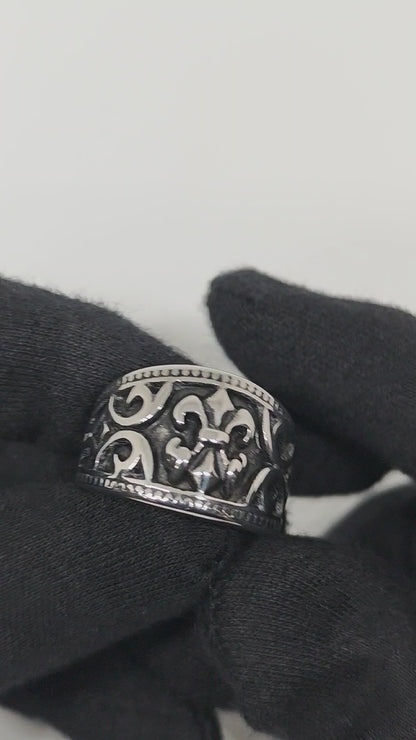 Royal Series - IMPERIAL FLEUR RING - Pure Stainless Steel Men’s Steel-Plated Ring – Statement Luxury Jewelry (Size :18-22-24-25-28-31)