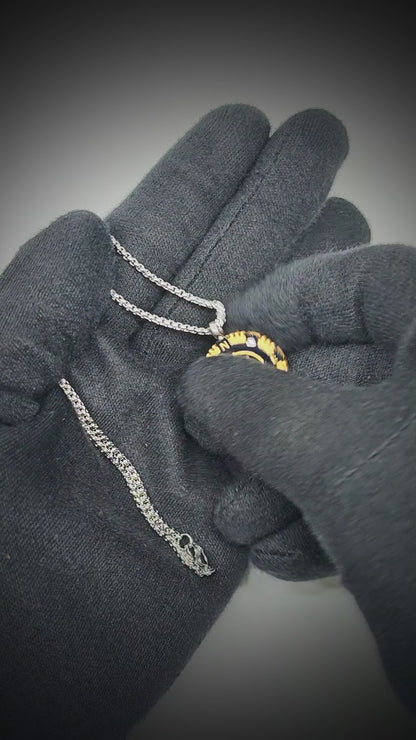 ASTRANORTH - 22mm Titanium Steel Pendant with 22inch Round Box 4 mm Chain for Men & Boys