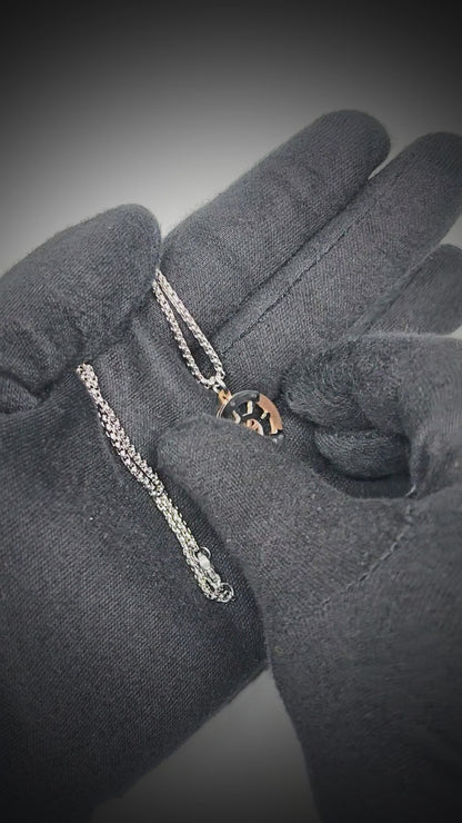 WHEEL OF VALOR - 20mm Titanium Steel Pendant with 20inch Round Box 3mm Chain for Men & Boys