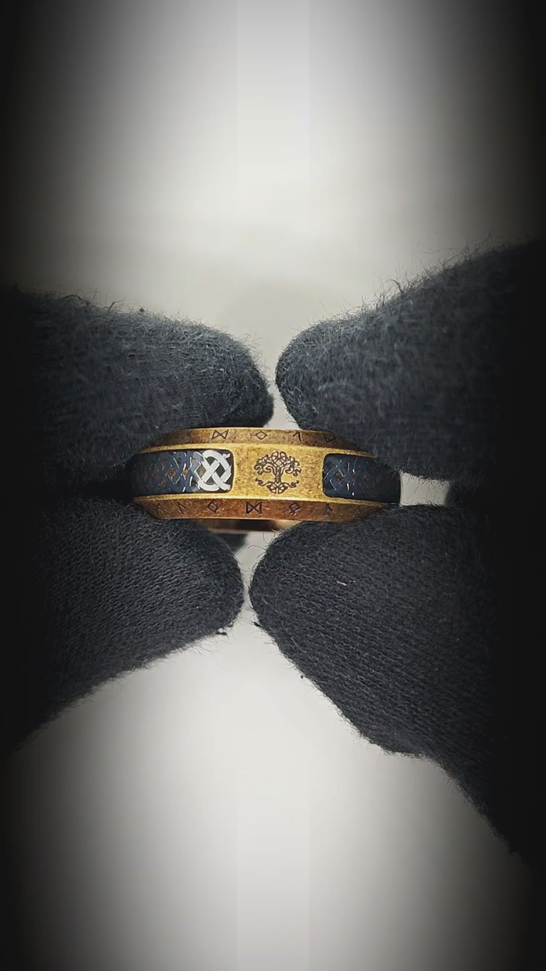 AUREX RUNE - Pure Stainless Steel Men’s Antique Golden - Plated Ring (Size : 17-22-26) — Rings for Men | THE MEN THING