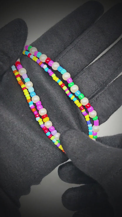 RAINBOW BLISS - Multi-Layer Beads Necklace for Men & Boys (20 inch)