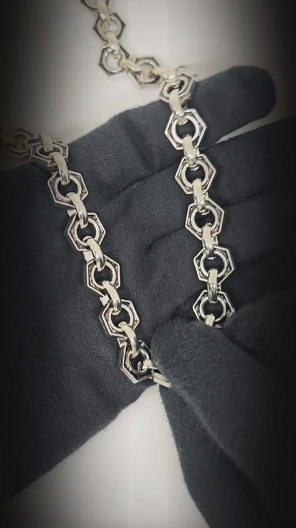 HEX FORGE - Antique Steel 15mm Titanium Steel Skull Heavy Biker Chain for Jeans with Lobster Clasps for Men & Boys - 19 inch
