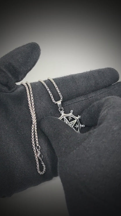 AEGON STAR - 35mm Titanium Steel Pendant with 24inch Round Box 4mm Chain for Men & Boys