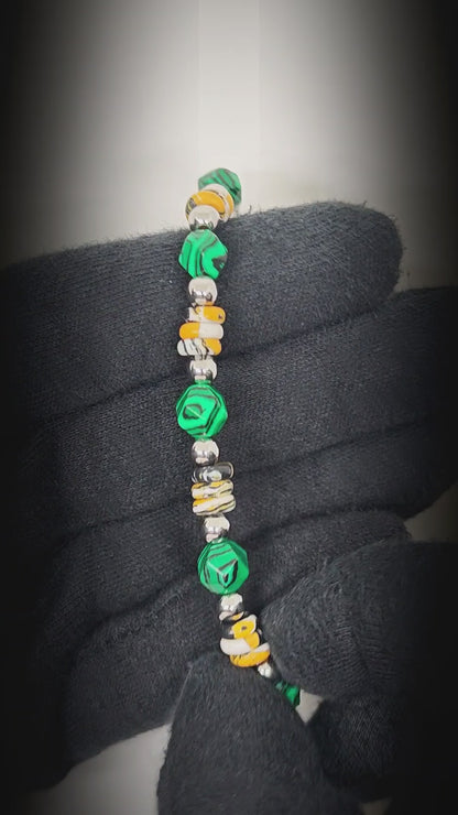 EMERALD FUSION - 7mm Beads Bracelet with Natural Stone - 6.5 to 8.5 inch Adjustable Bracelet — Beads Bracelet for Men | THE MEN THING