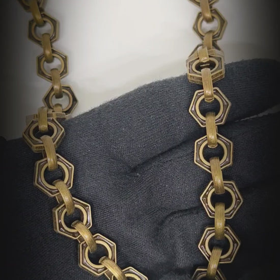 HEX FORGE - Antique Bronze 15mm Titanium Steel Skull Heavy Biker Chain for Jeans with Lobster Clasps for Men & Boys - 19 inch — Biker Fashion for Men | THE MEN THING