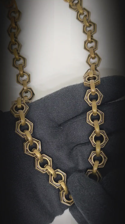 HEX FORGE - Antique Bronze 15mm Titanium Steel Skull Heavy Biker Chain for Jeans with Lobster Clasps for Men & Boys - 19 inch — Biker Fashion for Men | THE MEN THING
