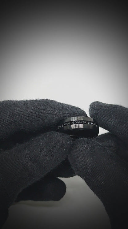 NOIRLINE - BLACK - Pure Stainless Steel Men’s Black-Plated Ring (Size : 17-22-27)