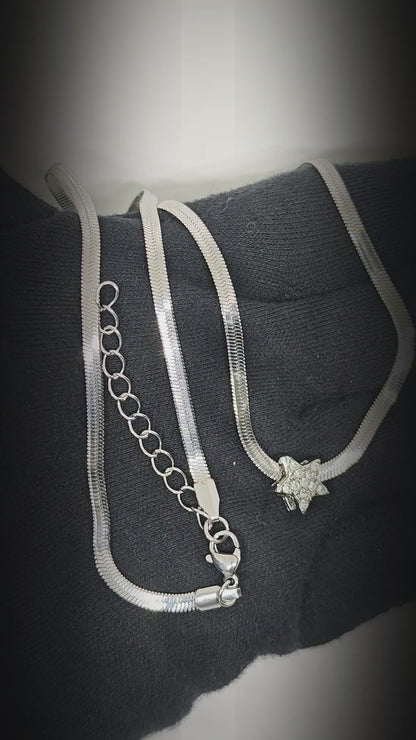 ORION STAR - 13mm Titanium Steel Pendant with 19 to 21inch Adjustable Snake 5mm Chain for Men & Boys