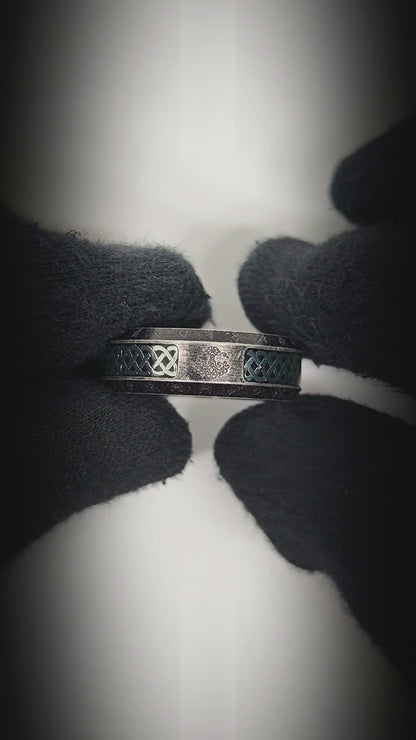 AUREX RUNE - Oxidized Black - Pure Stainless Steel Men’s Black - Plated Ring (Size : 17-22-26) — Rings for Men | THE MEN THING