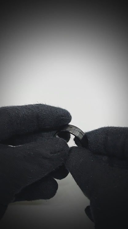 Royal Series - NOIR AXIS RING - Pure Stainless Steel Men’s Black-Plated Ring – Statement Luxury Jewelry (Size : 17-19-22-25-27)