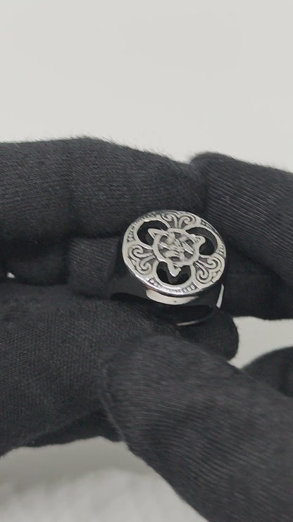 Royal Series - MYTHIC GUARDIAN SIGNET RING - Pure Stainless Steel Men’s Steel-Plated Ring – Statement Luxury Jewelry (Size :16-19-21-24-28-29-31)