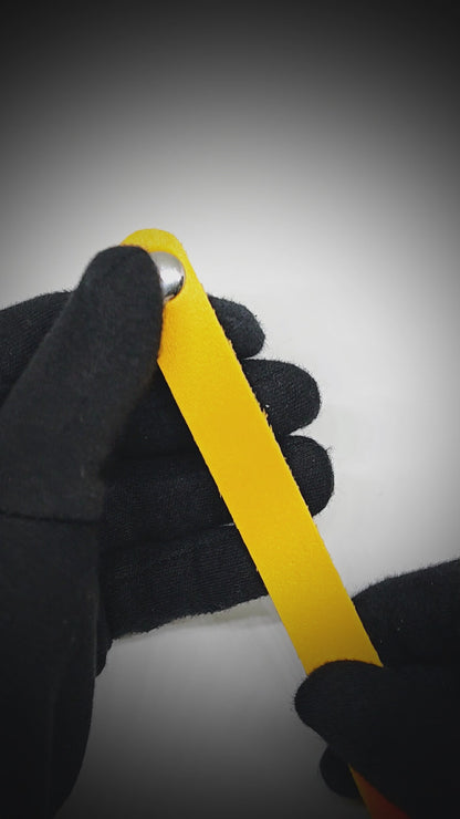 BLAZEFIT YELLOW STRAP - 18mm Genuine Leather Bracelet with Stainless Steel Stud button Closure for Men & Boys (6.6-7.1-7.6 inch)