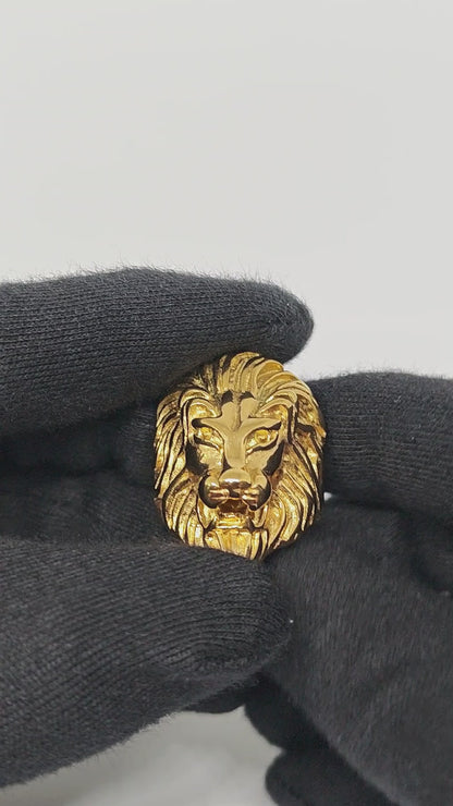 Royal Series - REGAL LION KING RING - Pure Stainless Steel Men’s Gold-Plated Ring – Statement Luxury Jewelry (Size :16-18-20-24-25-26-27-30-31 )