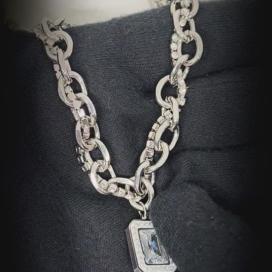 PRISM LUX - 15mm Titanium Steel Pendant with 20 to 22inch Adjustable Cable Chain for Men & Boys — SS Pendant/ Necklace for Men | THE MEN THING